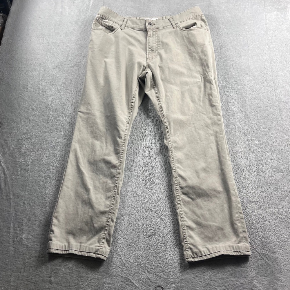 Brax Chuck Modern Fit Mens Pants 36/34 Tan Khaki 5-Pocket Trousers 84-6407/56
